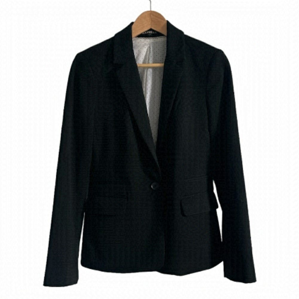 Express Black Single Button Tailored Blazer